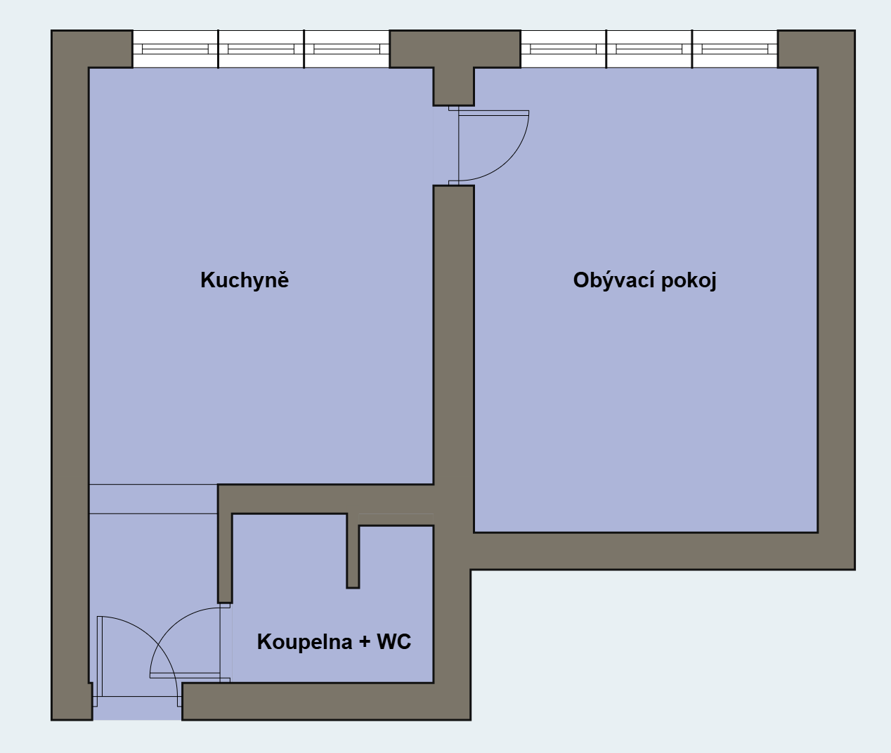 Půdorys bytu 1+1